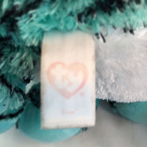 Ty Beanie Boos Tess Teal Tiger Plush Jumbo 17" Justice Exclusive Stuffed Toy - Picture 6 of 8